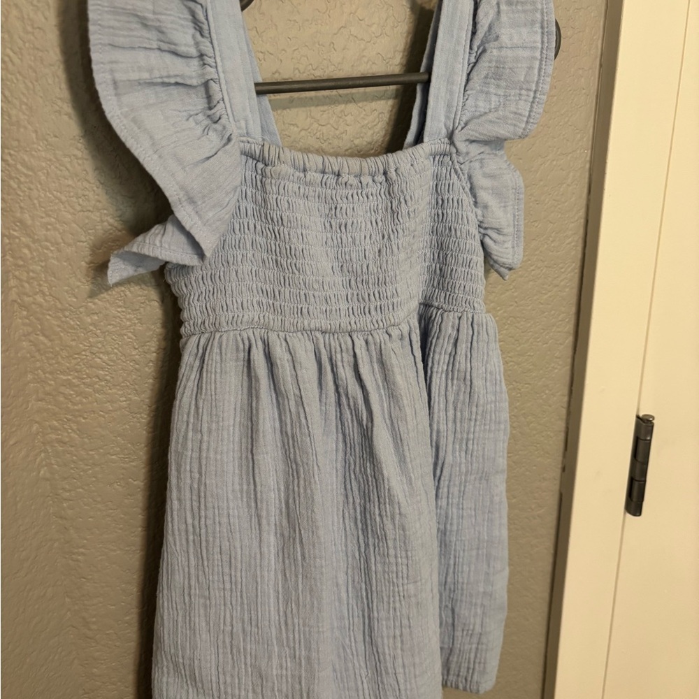 Cat & Jack Pale Blue Smocked Sundress with Ruffle Straps
